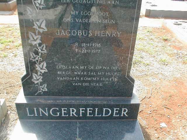LINGERFELDER Jacobus Henry 1916-1977