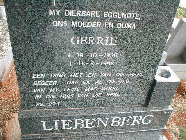 LIEBENBERG Gerrie 1925-1998