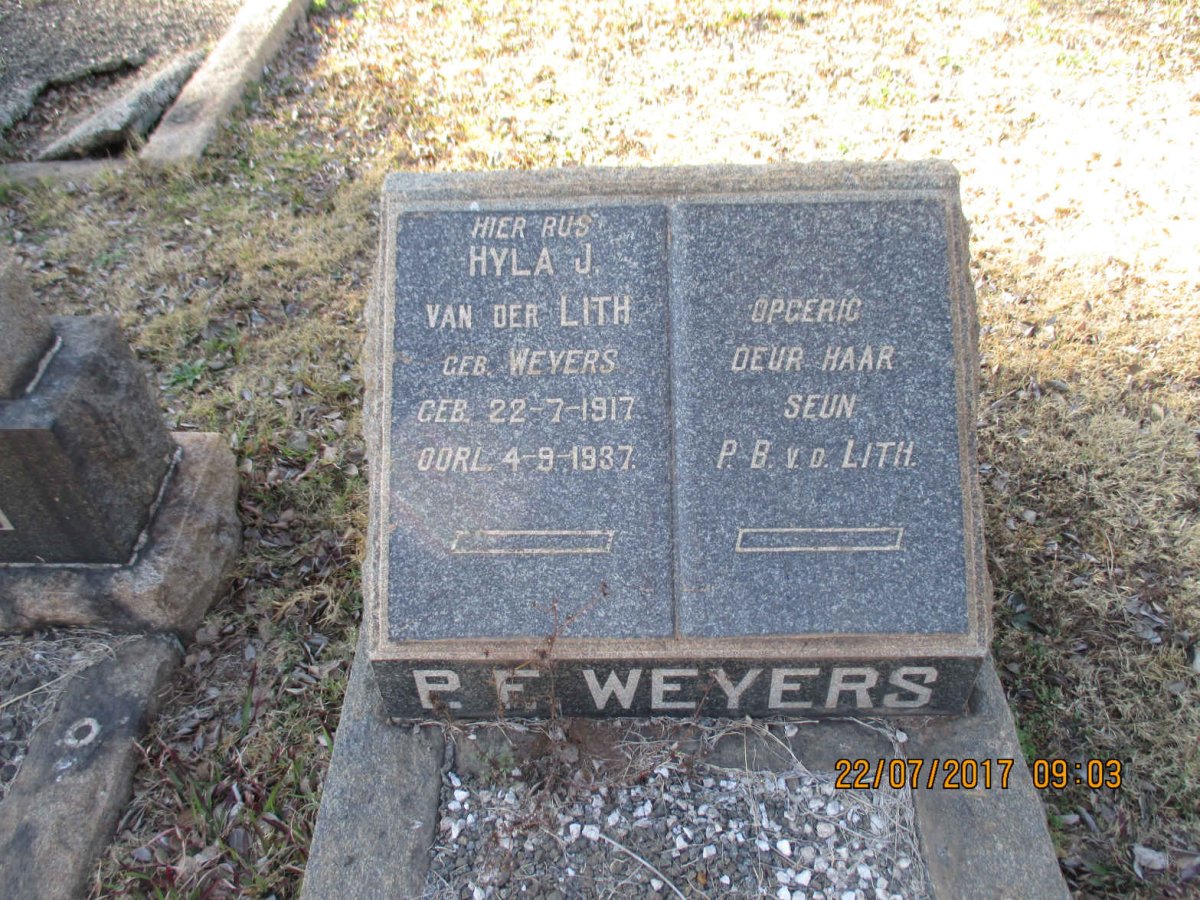 LITH Hyla J., van der nee WEYERS 1917-1937 :: P.F. WEYERS