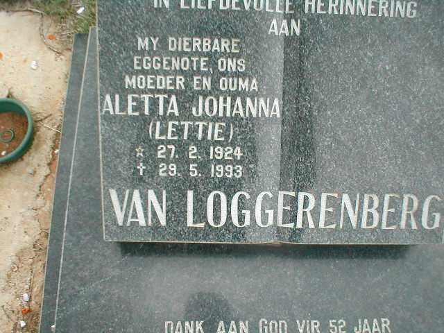 LOGGERENBERG Aletta Johanna, van 1924-1993