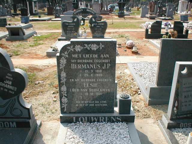 LOUWRENS Hermanus J.P. 1918-1998 &amp; Elsie VAN SCHALKWYK 1921-