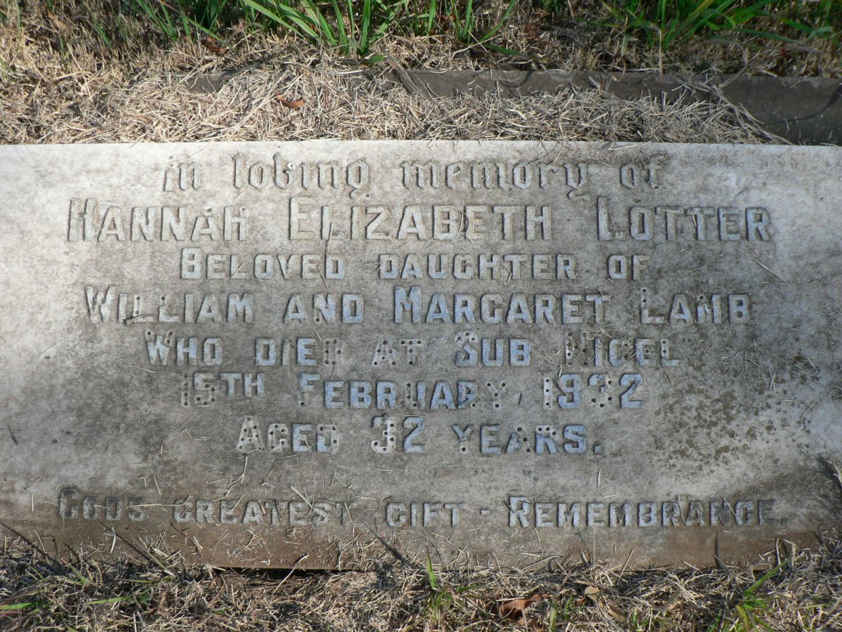LOTTER Hannah Elizabeth -1932