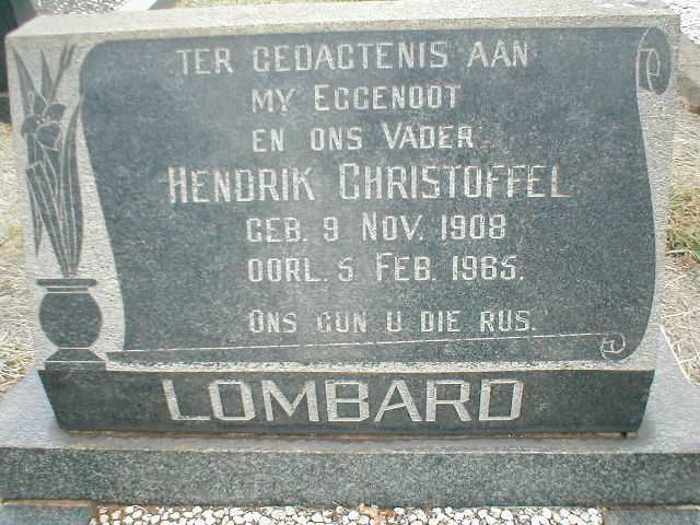 LOMBARD Hendrik Christoffel 1908-1965
