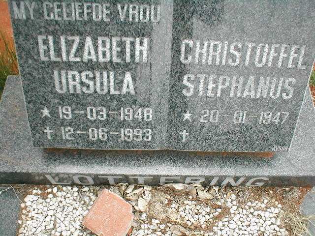 LOTTERING Christoffel Stephanus 1947- &amp; Elizabeth Ursula 1948-1993