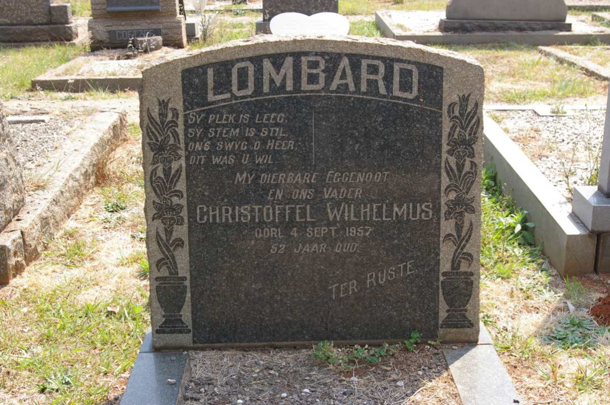 LOMBARD Christoffel Wilhelmus -1957
