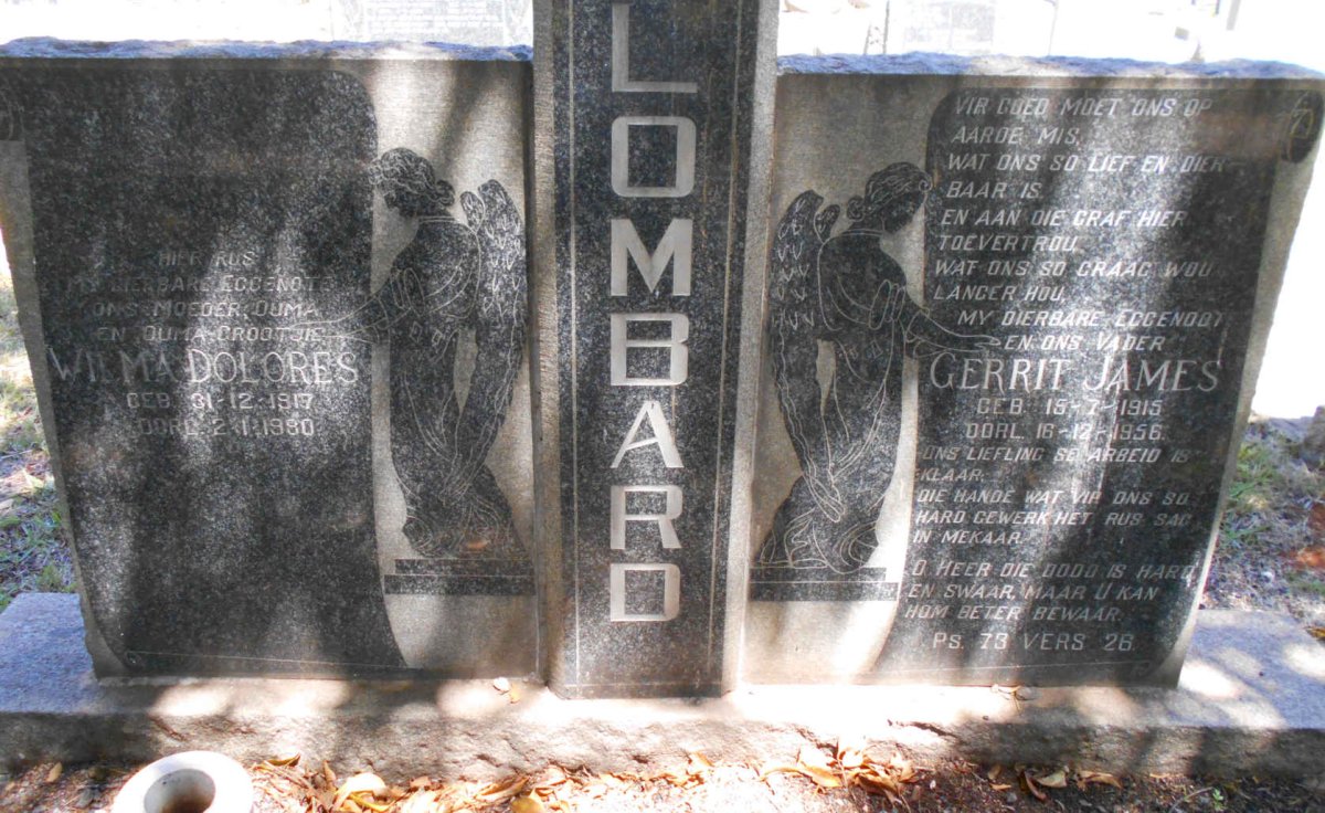 LOMBARD Gerrit James 1915-1956 &amp; Wilma Dolores 1917-1980