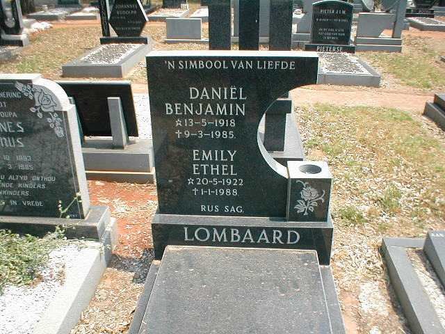 LOMBAARD Daniël Benjamin 1918-1985 &amp; Emily Ethel 1922-1988
