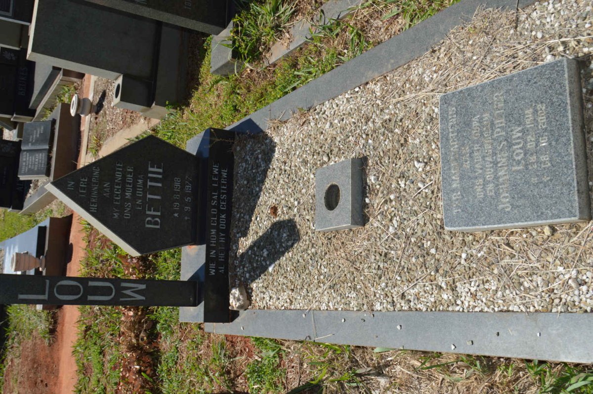 LOUW Johannes Pieter 1914-2002 &amp; Bettie 1918-1977