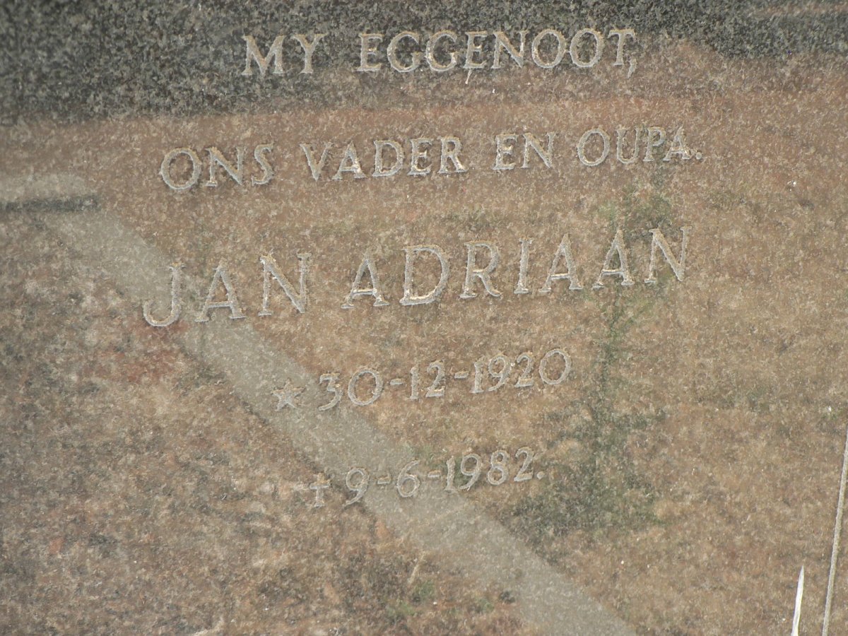 LOGGERENBERG Jan Adriaan, van 1920-1982 &amp; Jemima Nellie 1920-1984