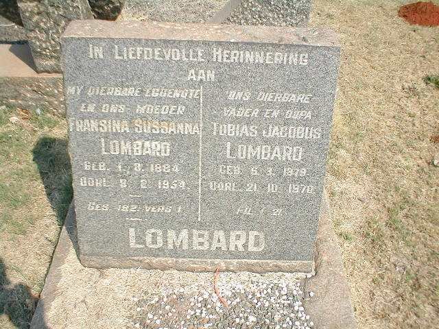 LOMBARD Tobias Jacobus 1879-1970 &amp; Fransina Sussanna 1884-1954