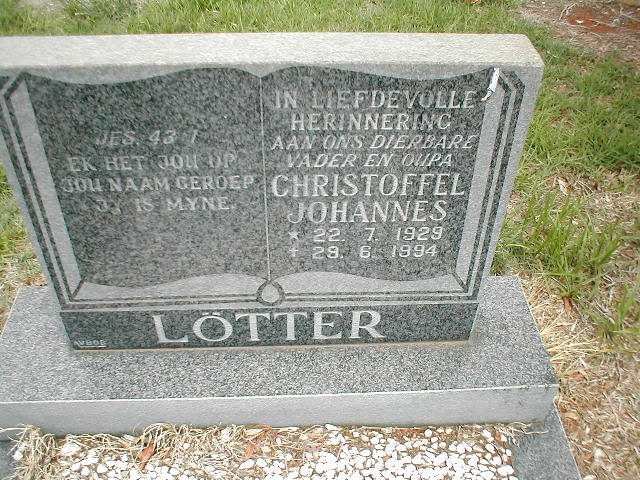 LOTTER Christoffel Johannes 1929-1994