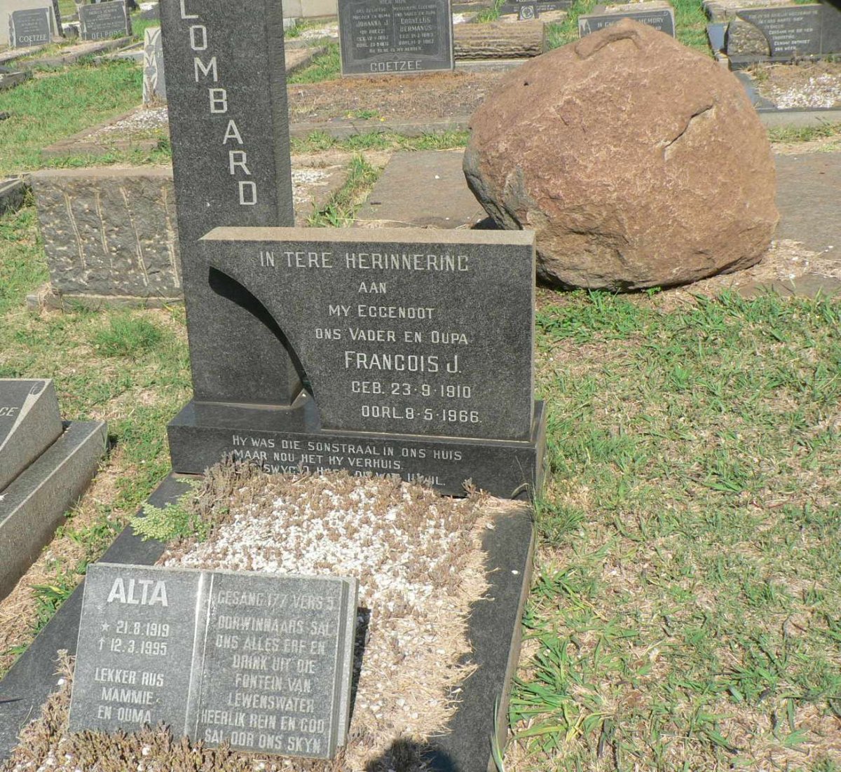LOMBARD Francois J. 1910-1966 &amp; Alta 1919-1995