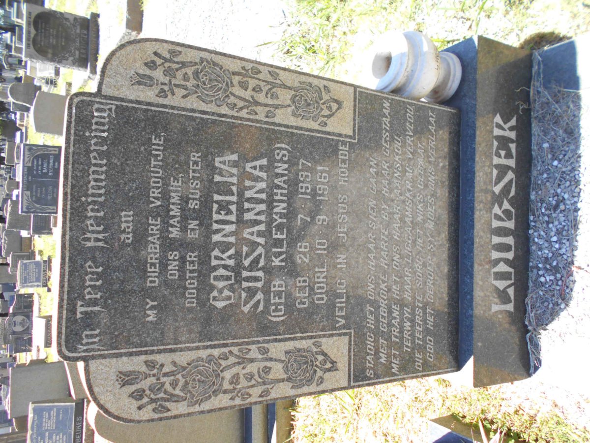 LOUBSER Cornelia Susanna nee KLEYNHANS 1937-1961