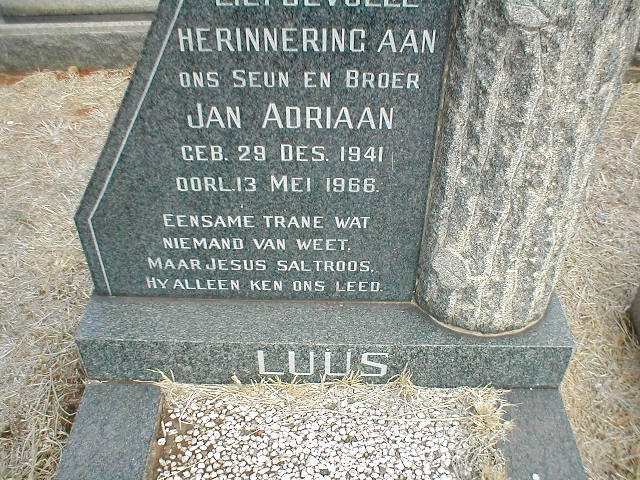 LUÜS  Jan Adriaan 1941-1966