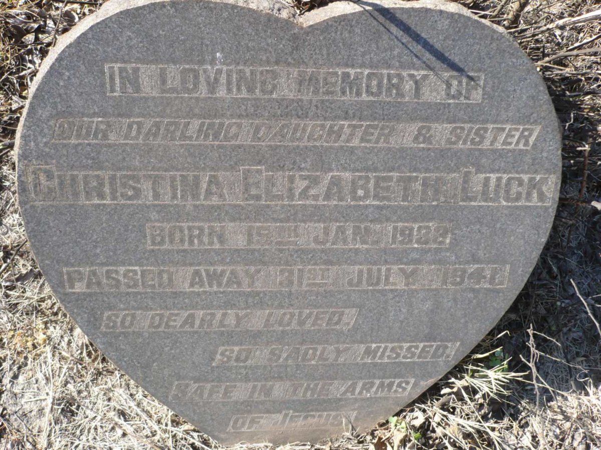 LUCK Christina Elizabeth 1933-1941