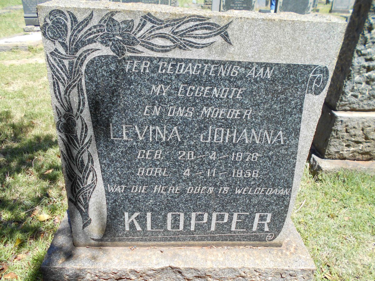 KLOPPER Levina Johanna 1876-1956