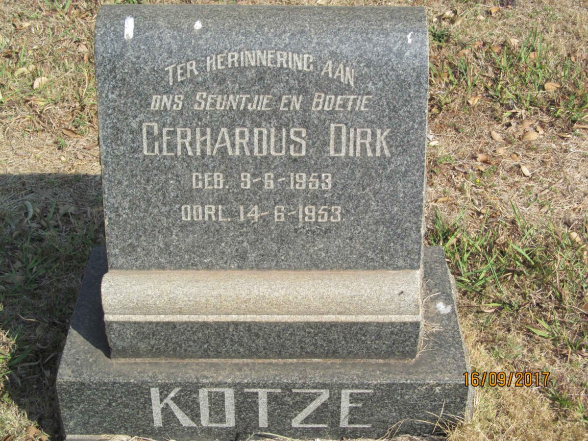 KOTZE Gerhardus Dirk 1953-1953