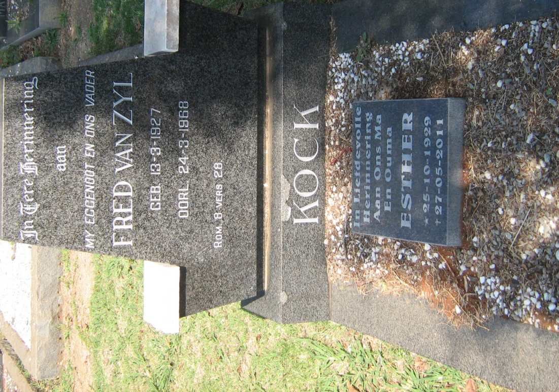 KOCK Fred van Zyl 1927-1968 &amp; Esther 1929-2011