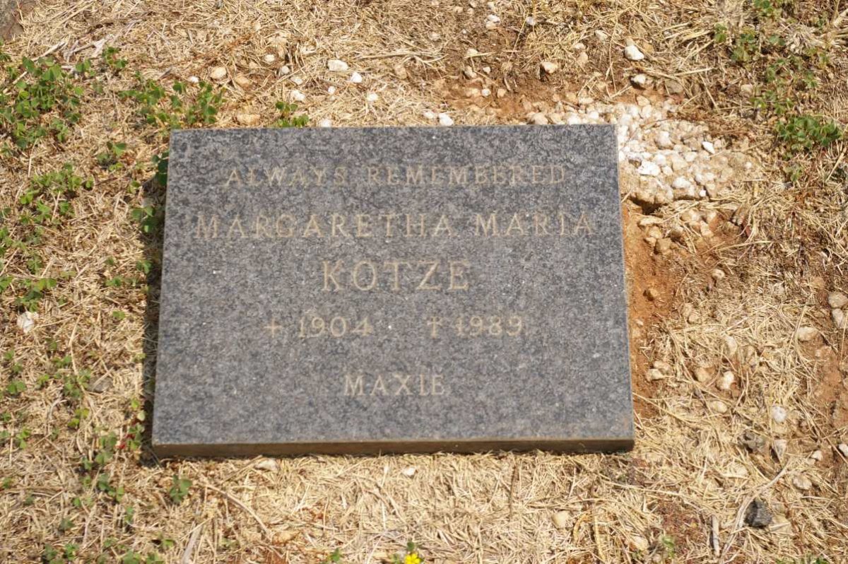 KOTZE Margaretha Maria 1904-1989