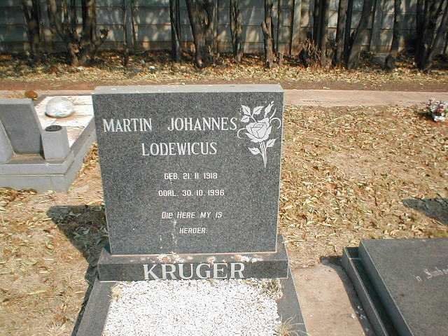 KRUGER Martin Johannes Lodewicus 1918-1996