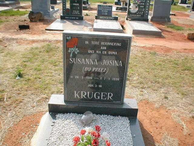 KRUGER Susanna Josina nee du PREEZ 1916-1998