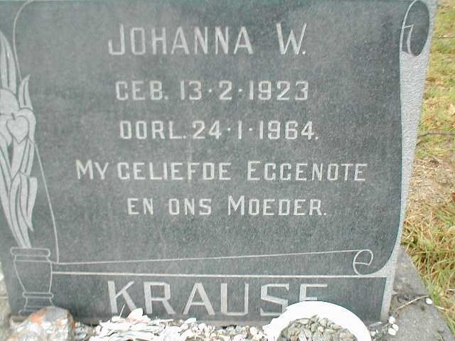 KRAUSE Johanna W. 1923-1964