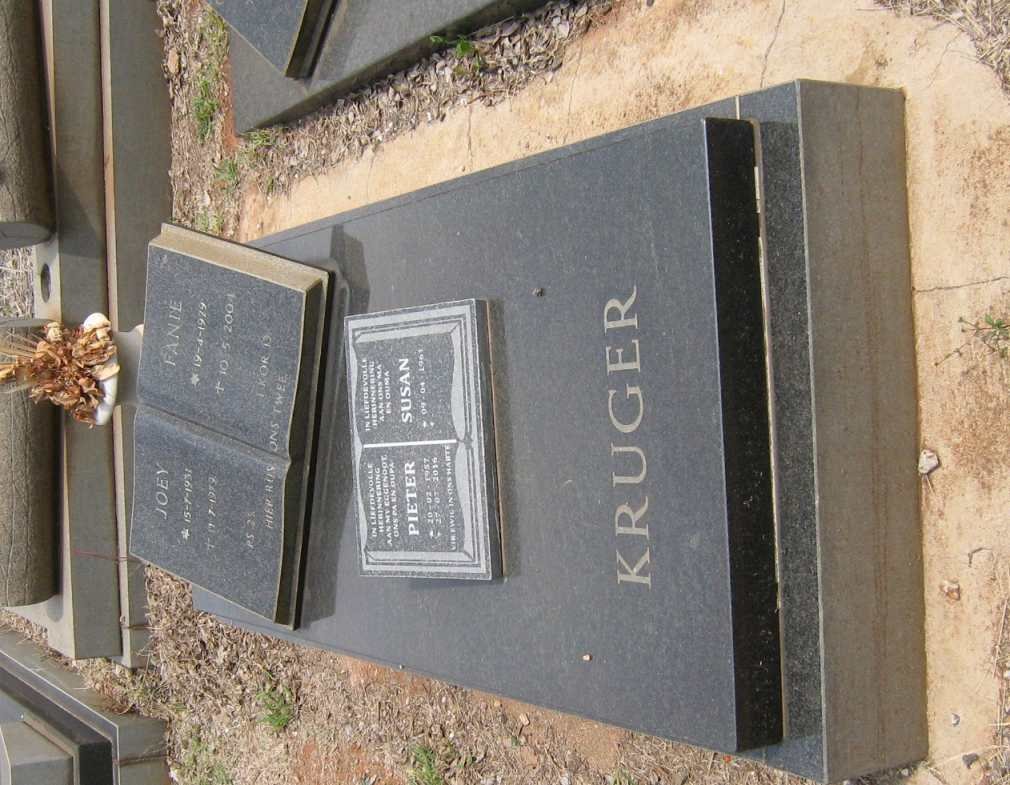 KRUGER Fanie 1929-2004 &amp; Joey 1931-1979 :: KRUGER Pieter 1957-2016 &amp; Susan 1961-