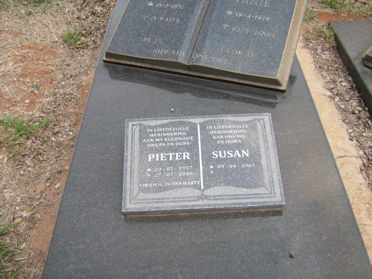 KRUGER Pieter 1957-2016 &amp; Susan 1961-
