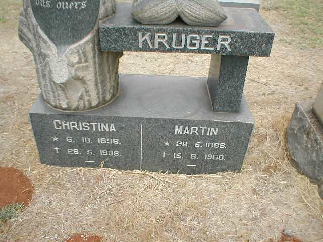 KRUGER Martin 1886-1960 &amp; Christina 1898-1938