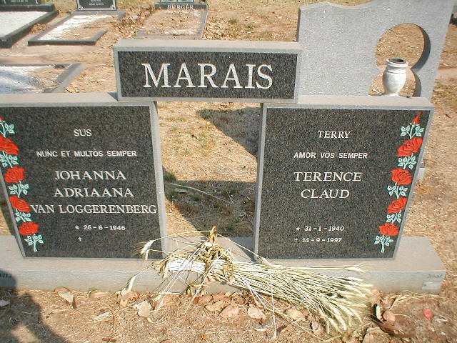 MARAIS Terence Claud 1940-1997 &amp; Johanna Adriaana VAN LOGGERENBERG 1946-