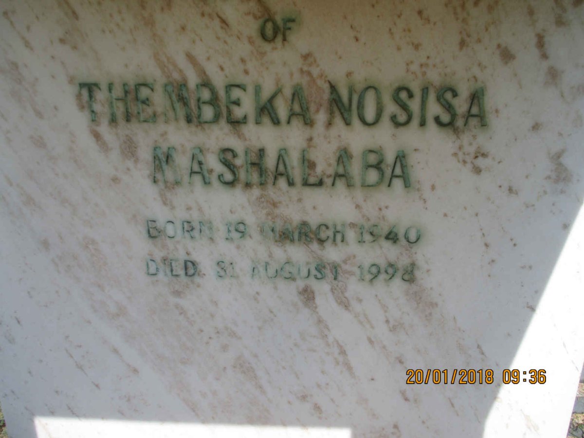 MAHLANGU Thembeka Nosisa Mashalaba 1940-1998