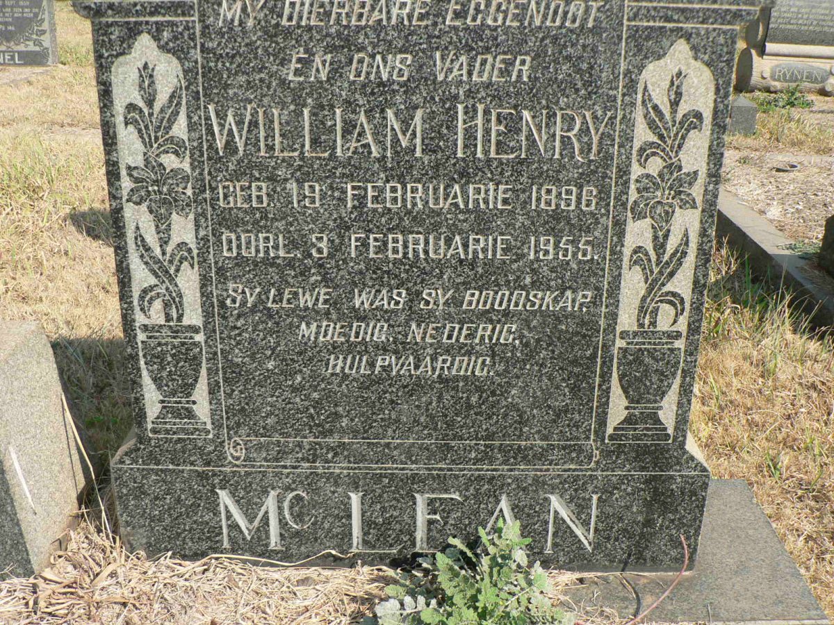 McLEAN William Henry 1896-1955