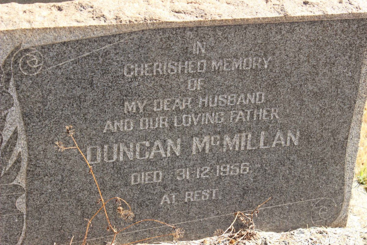 McMILLAN Duncan -1956 &amp; Myrtle -1973