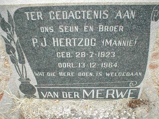 MERWE P.J. Hertzog, van der 1923-1964