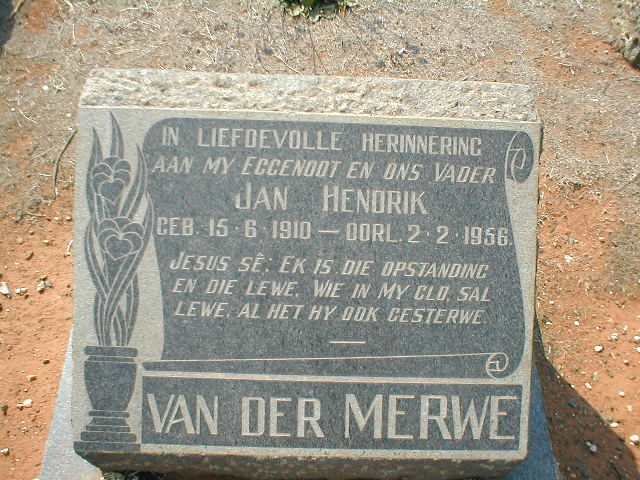 MERWE Jan Hendrik, van der 1910-1956