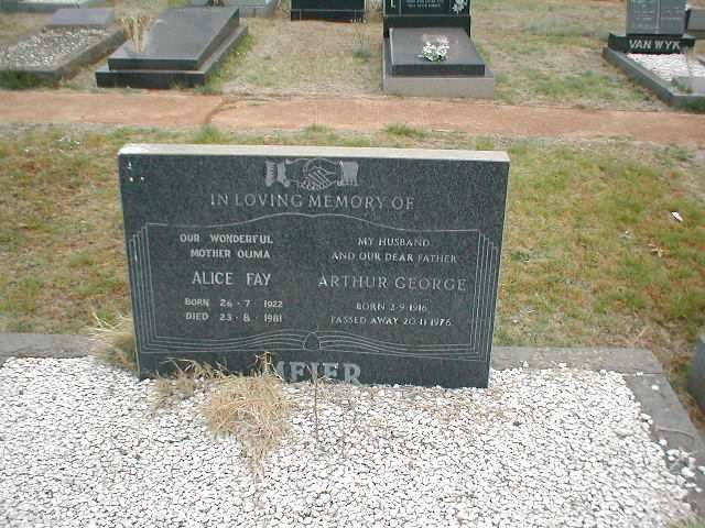 MEYER Arthur George 1916-1976 &amp; Alice Fay 1922-1981