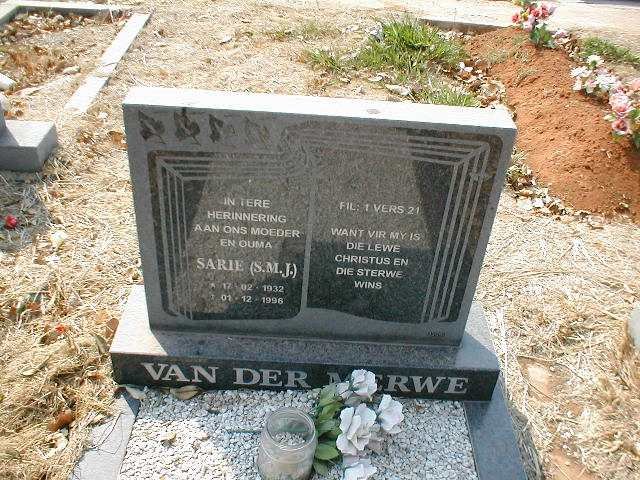MERWE S.M.J., van der 1932-1996