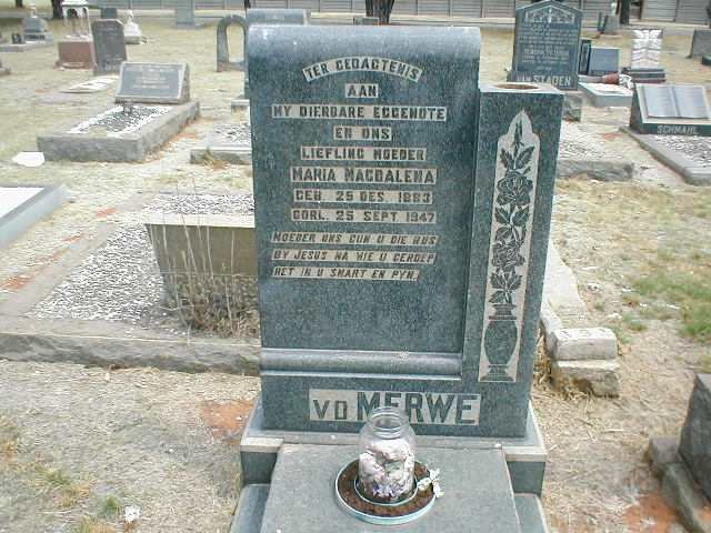 MERWE Maria Magdalena, v.d. 1883-1947