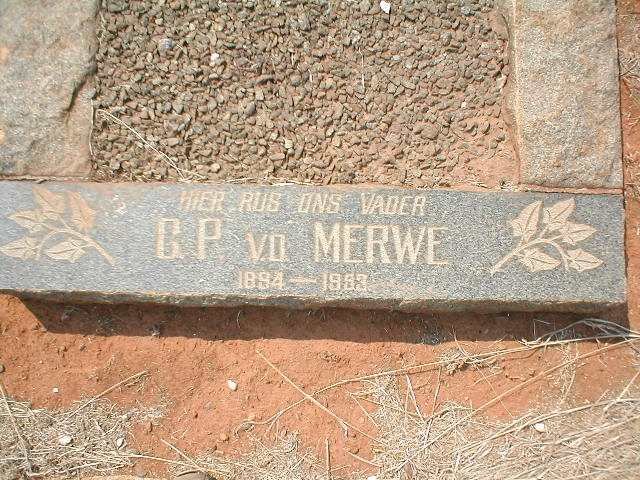 MERWE G.P., v.d. 1894-19?3