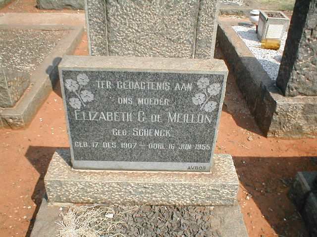 MEILLON Elizabeth G., de nee SCHENCK 1907-1955