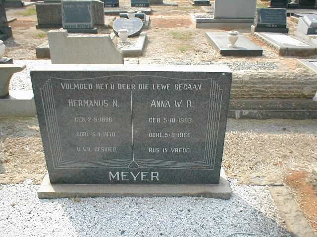 MEYER Hermanus N. 1896-1970 &amp; Anna W.R. 1903-1966