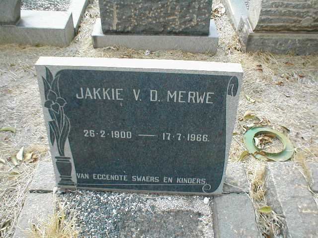 MERWE Jakkie, v.d. 1900-1966