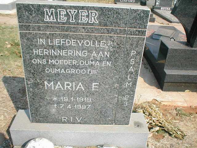 MEYER Maria E. 1919-1997