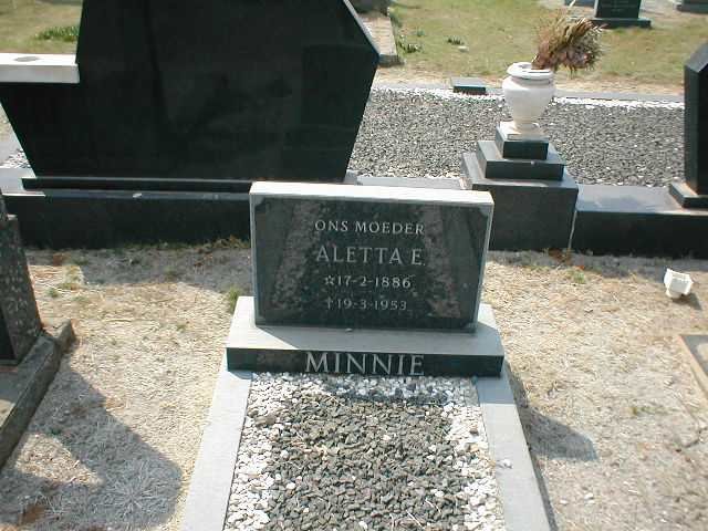 MINNIE Aletta E. 1886-1953