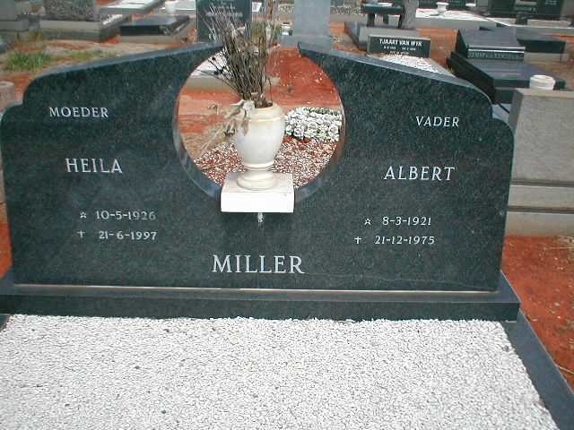 MILLER Albert 1921-1975 &amp; Heila 1926-1997