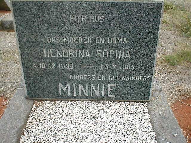 MINNIE Hendrina Sophia 1893-1965