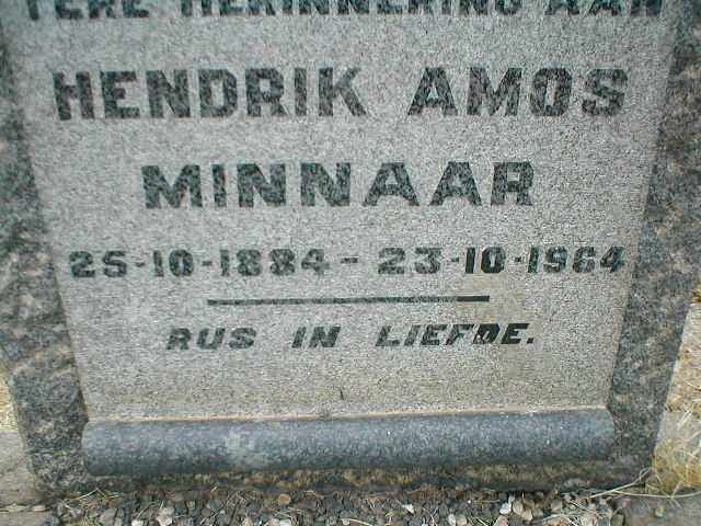 MINNAAR Hendrik Amos 1884-1964