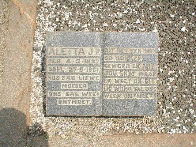 MOLLER Aletta J.P. 1897-1961