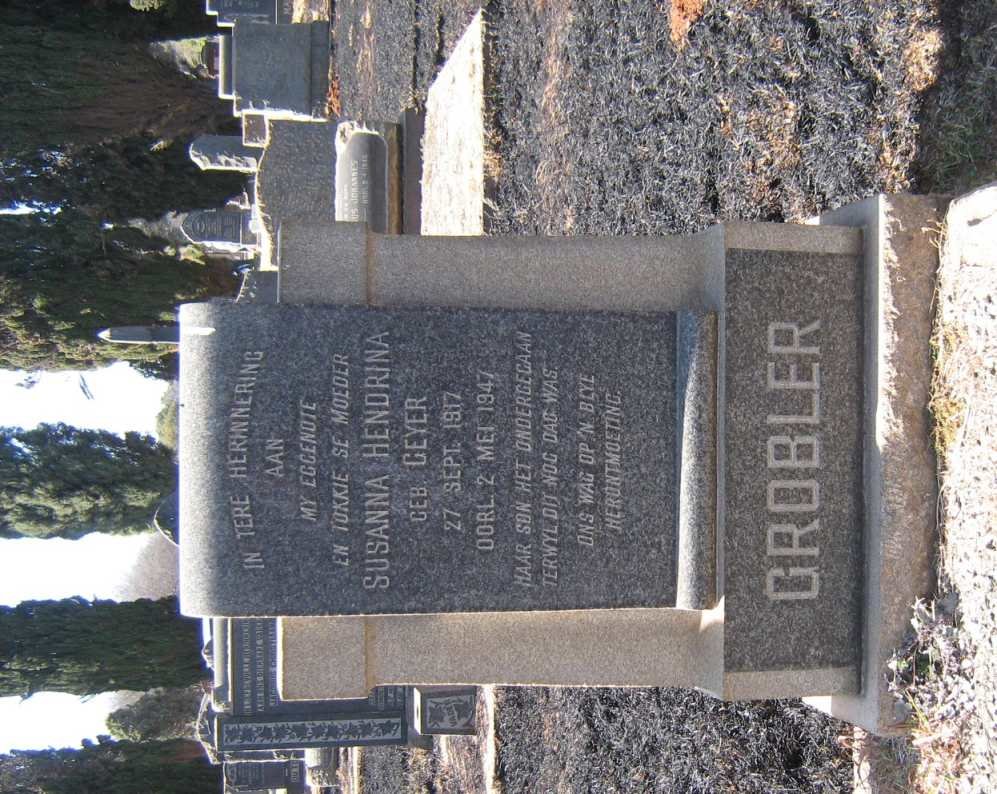 GROBLER Susanna Hendrina nee GEYER 1917-1947