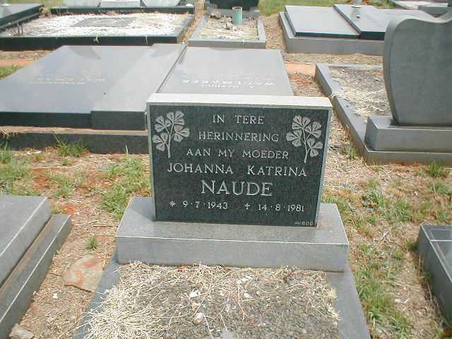 NAUDE Johanna Katrina 1943-1981